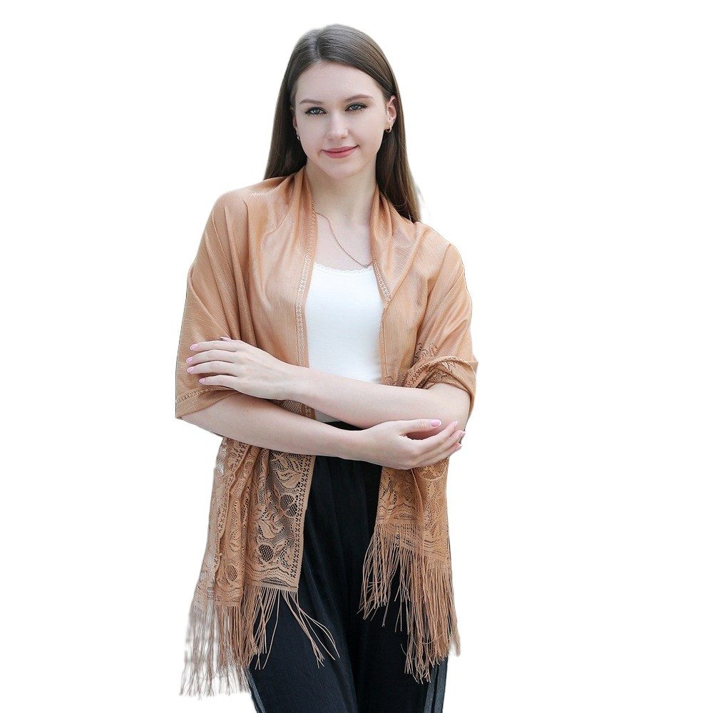 Modeschal Stola Für Abendkleid Festlich Spitzenschal Mit Fransen