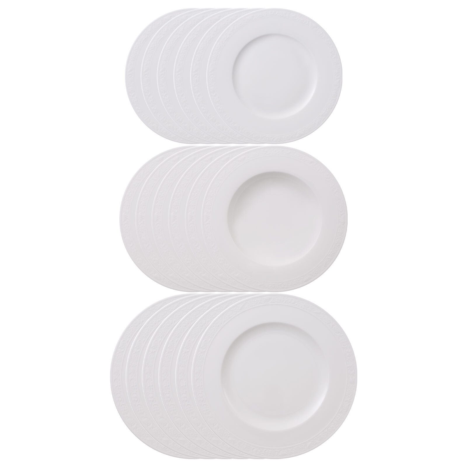 Villeroy & Boch Комбинированное обслуживание White Pearl Teller-Set 18er Set (18-tlg), Porzellan