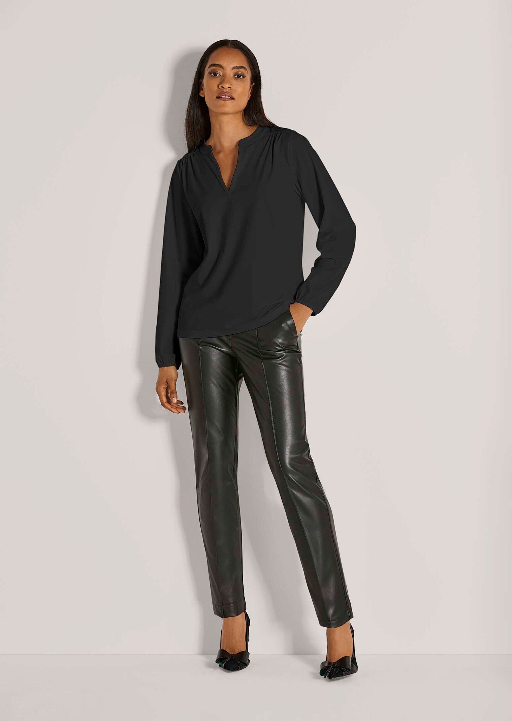 MADELEINE Langarmbluse Jerseybluse mit Rundhalsausschnitt Elegante Bluse mi günstig online kaufen