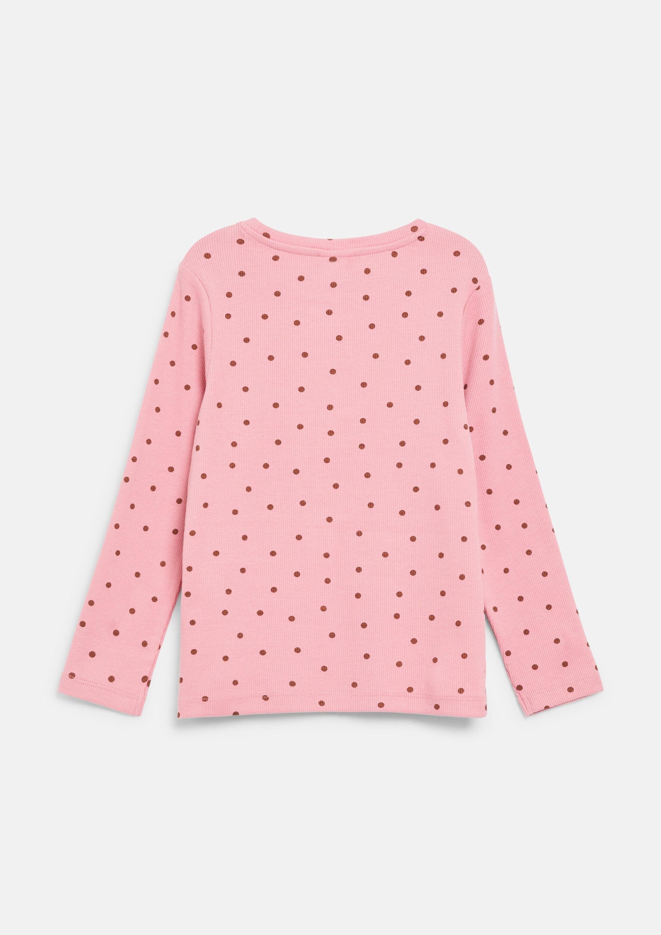 s.Oliver Langarmshirt T-Shirt Langarmshirt mit Schleifen aus Rippware