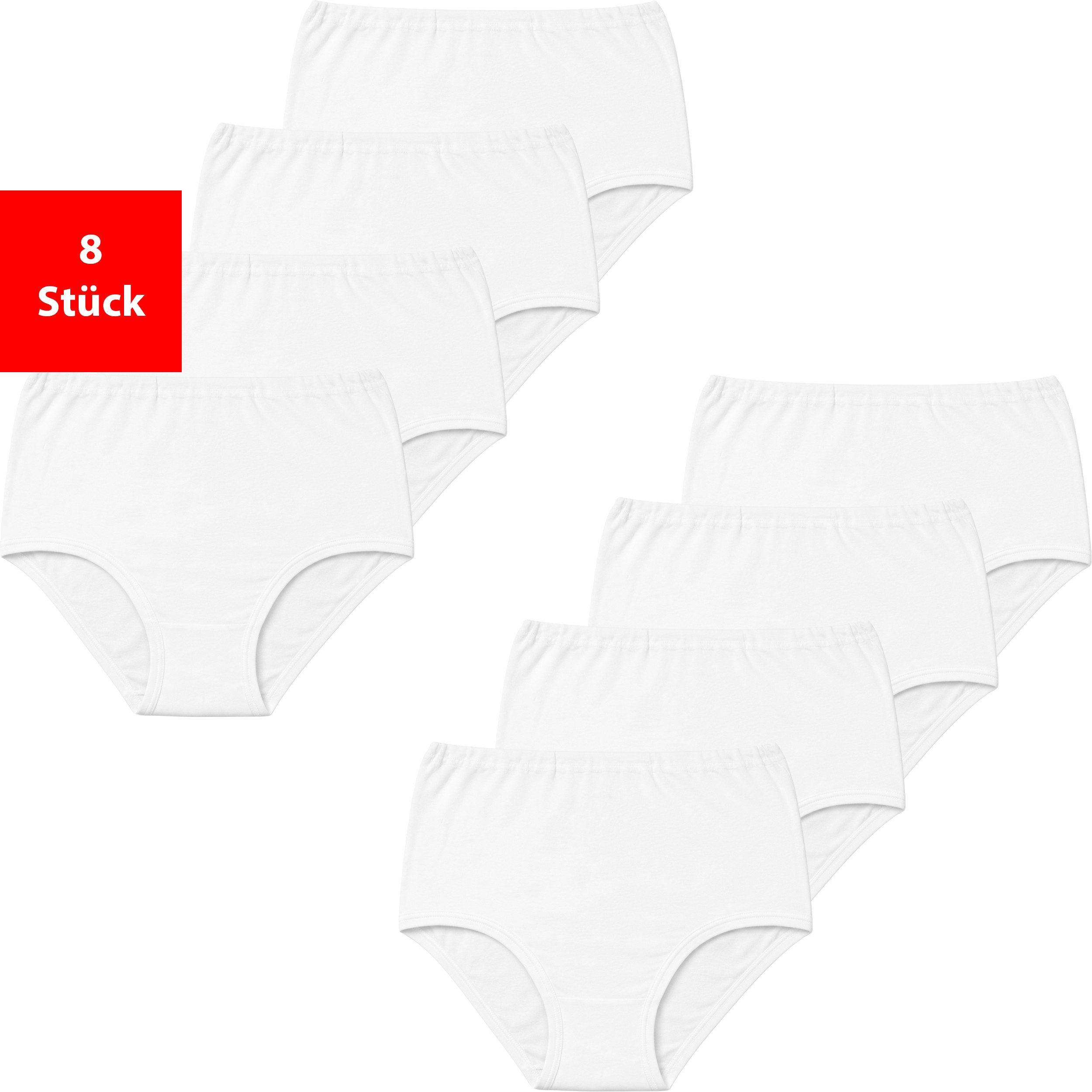 Fashionschmiede Taillenslip Damen Slips aus 100% Baumwolle im 4er & 8er Pack mit Stretchbund (Packung, 8-St., 8er-Pack) 100 % Baumwolle, elastischer Bund & atmungsaktiver Baumwollzwickel