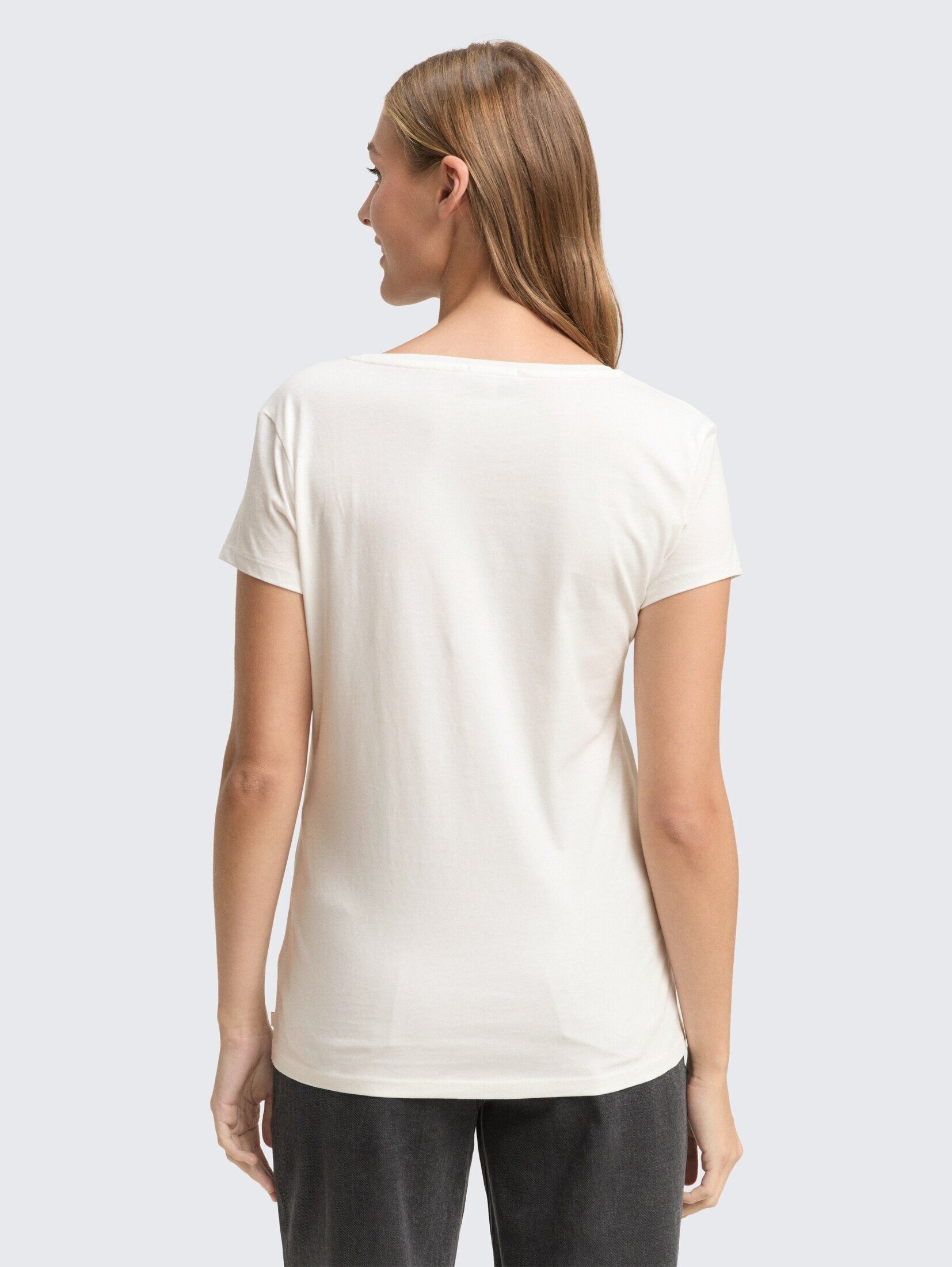 TOM TAILOR Denim T-Shirt T-Shirt (im Doppelpack) Print T-Shirt im 2er-Pack