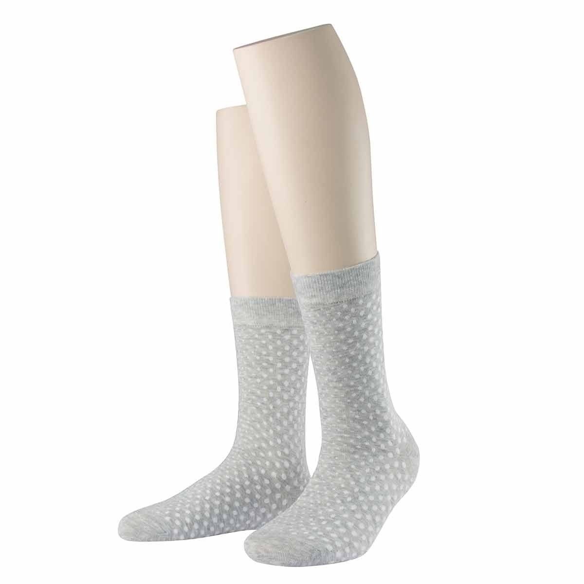 Wilox Langsocken FASHION DOTS (1-Paar) aus hautfreundlicher Baumwolle Silber