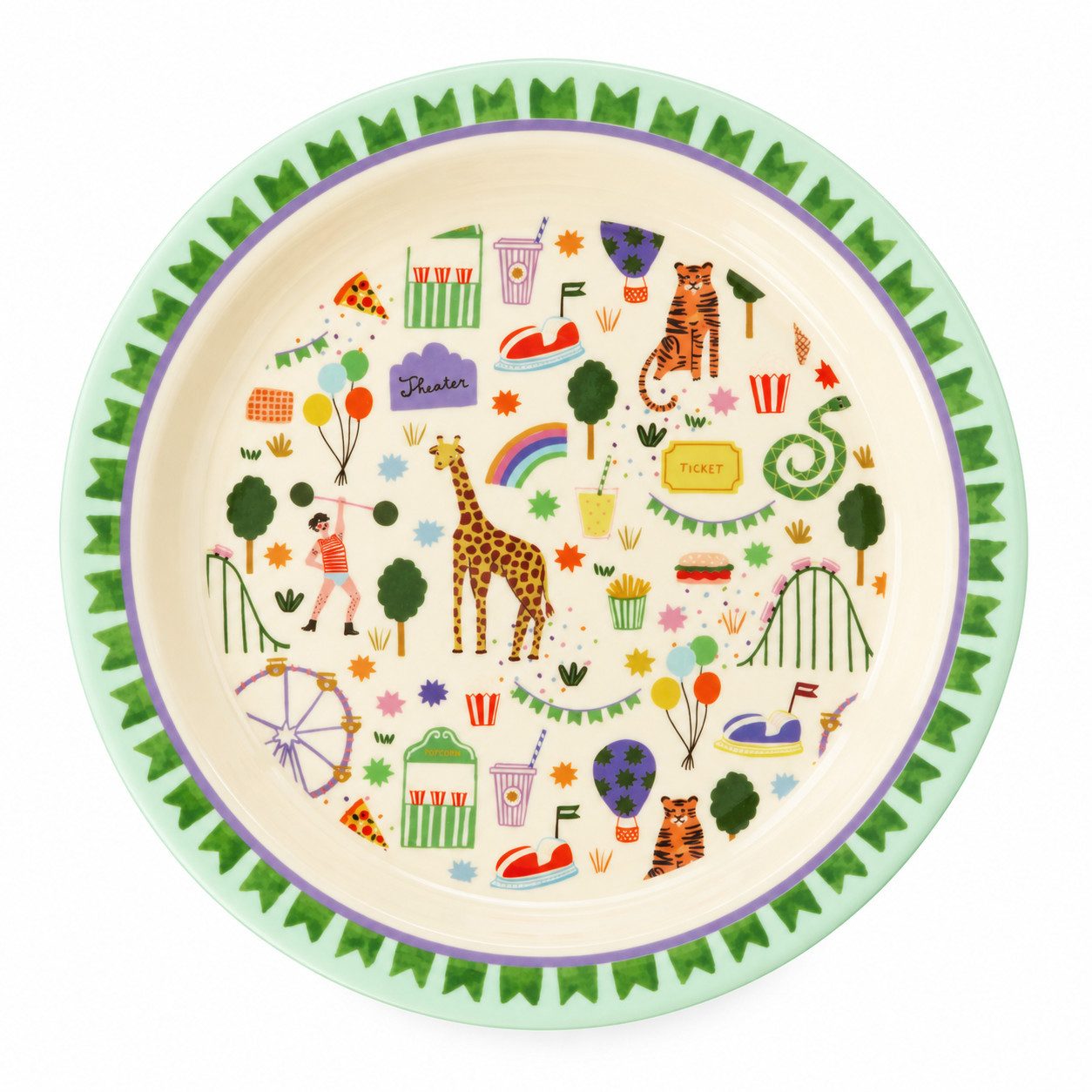rice Teller Melamin Kinderteller Ø22cm Grün Mint Teller mit Rand Kita