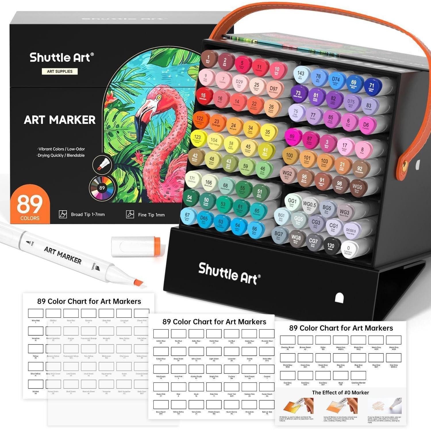 LuxusKollektion Marker 88 Bunte Alkohol Marker Set mit Blender, doppelseitig