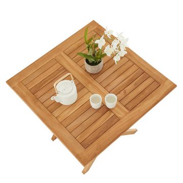 CARO-Möbel Gartentisch, Gartentisch klappbar Garten Beistelltisch Balkontisch Teak Holz teak