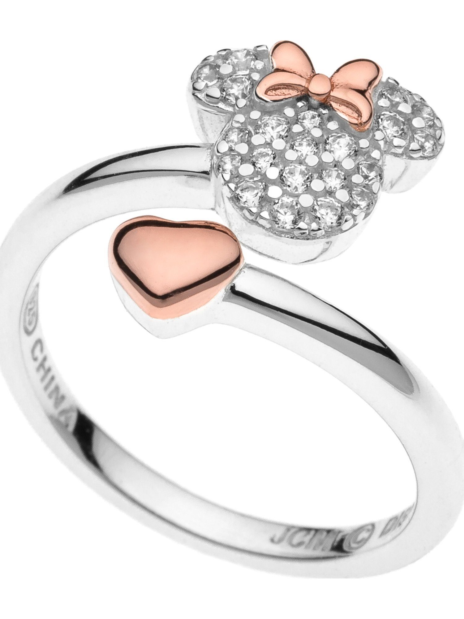 DISNEY Jewelry Fingerring Disney Mädchen-Kinderring Kristall, Silber Kristall 925er