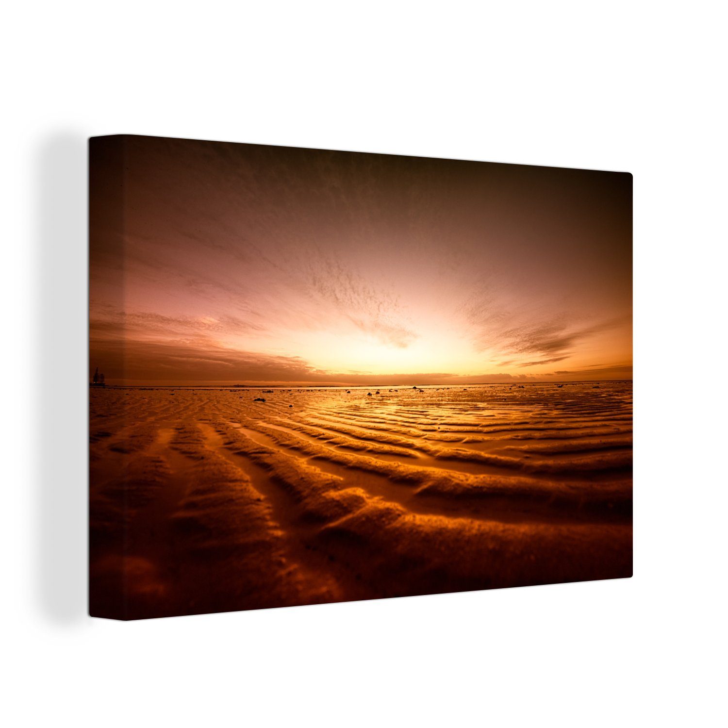 OneMillionCanvasses® Leinwandbild Dänemark - Himmel - Sonne, (1 St), Wandbild Leinwandbilder, Aufhängefertig, Wanddeko, 30x20 cm
