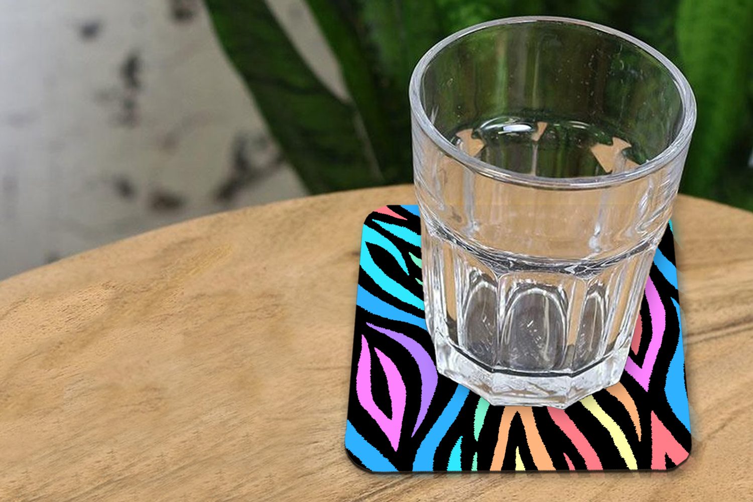 MuchoWow Glasuntersetzer Muster - - Zebra 6-tlg., für Gläser, Tasse Untersetzer, Tischuntersetzer, Korkuntersetzer, Farben, Glasuntersetzer, Zubehör