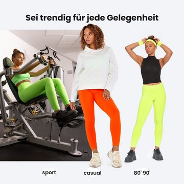 Bellivalini Leggings Damen Lange Leggings Neon 80er Jahre Sport Gym Joggen Tanz BLV50-294 (1-tlg) elastischer Bund