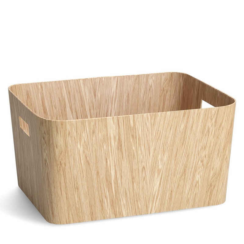 Zeller Present Aufbewahrungskorb Aufbewahrungsbox "Holz, Pappe, Holzoptik, ca. 39,5 x 30,5 x 20,3 cm
