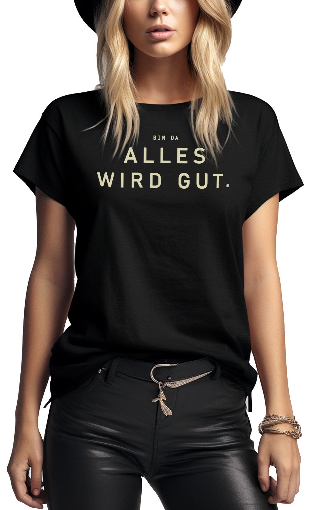 MAKAYA Print-Shirt Damen Spruch Bin Da günstig online kaufen