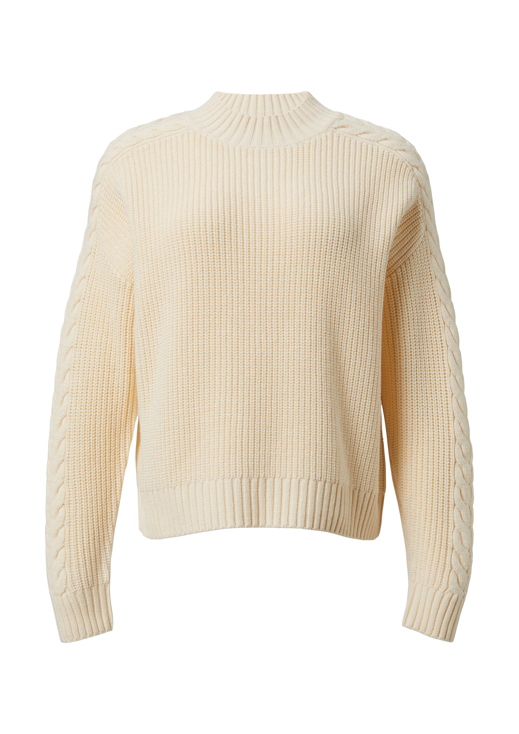 comma Longpullover Strickpullover Strickpullover mit Zopfmuster günstig online kaufen