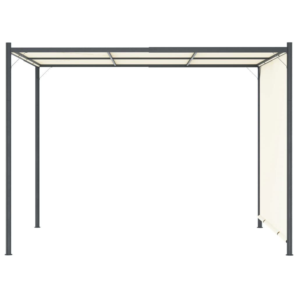 vidaXL Pergola Pergola mit Verstellbarem Dach Cremeweiß 3x3 m Stahl, BxTxH: 300x300x225 cm, (1-tlg)