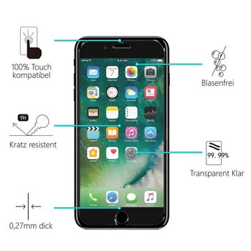 CoolGadget Schutzfolie Panzerfolie für iPhone 7 Plus / 8 Plus, (Spar-Set 4in1, 2x Displayschutz, 2x Kameraschutz), Panzerglas Schutzfolie für Apple iPhone 7 Plus / 8 Plus Folie