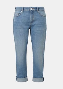 comma casual identity 5-Pocket-Jeans Boyfriend: Jeans im Used Look Destroyes, Kontrast-Details, Waschung, Leder-Patch