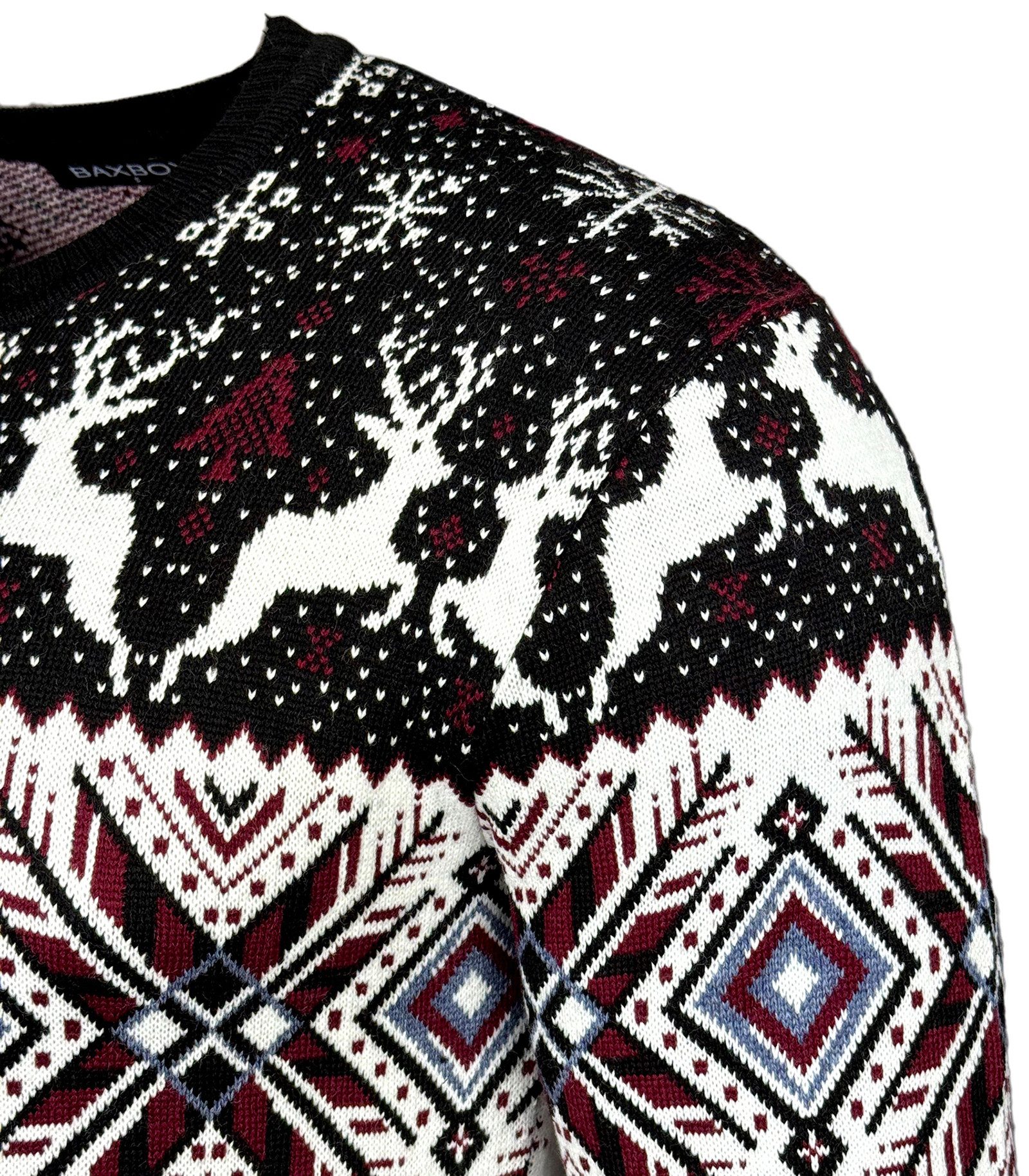 Baxboy Strickpullover BAXBOY Herren stylischer Rundhals Norweger Strick-Pullover B-52426