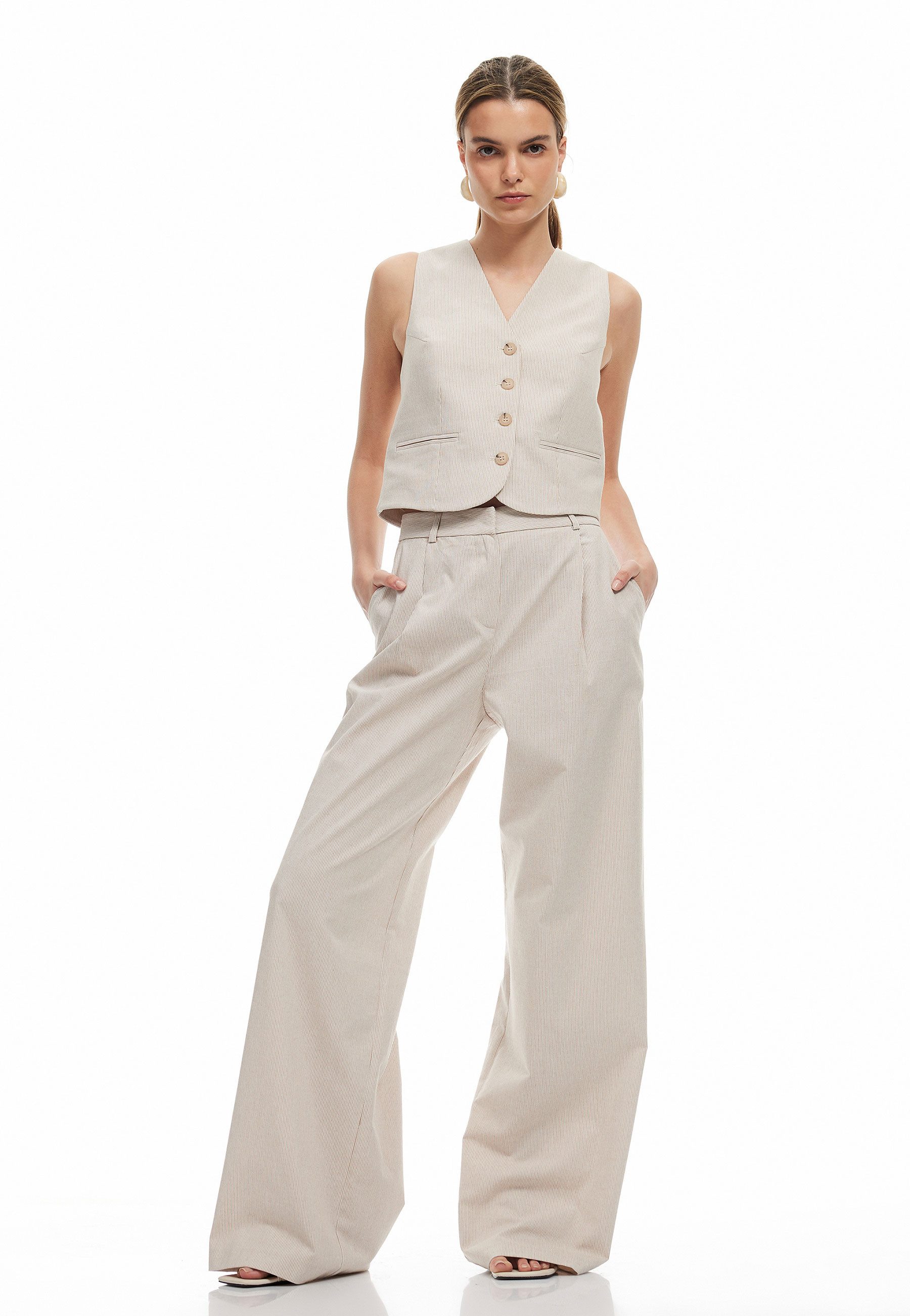 Koton Palazzohose Normale Leibhöhe Wide Leg Palazzohose günstig online kaufen