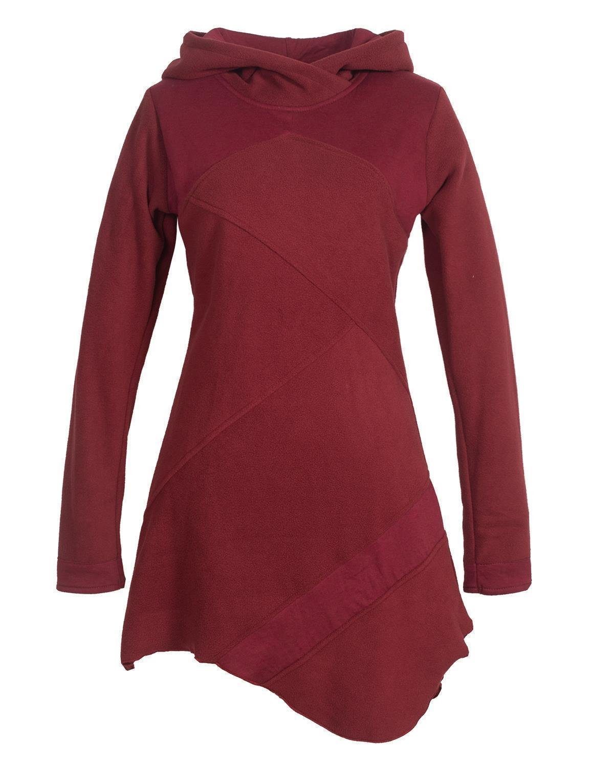 Minikleid Asymmetrisches Patchwork Kleid - Recycling-Fleece