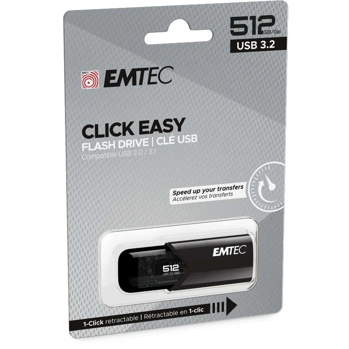 EMTEC Emtec B110 Click Easy 3.2 USB-Stick 512 GB USB Typ-A 3.2 Gen 2 USB-Stick
