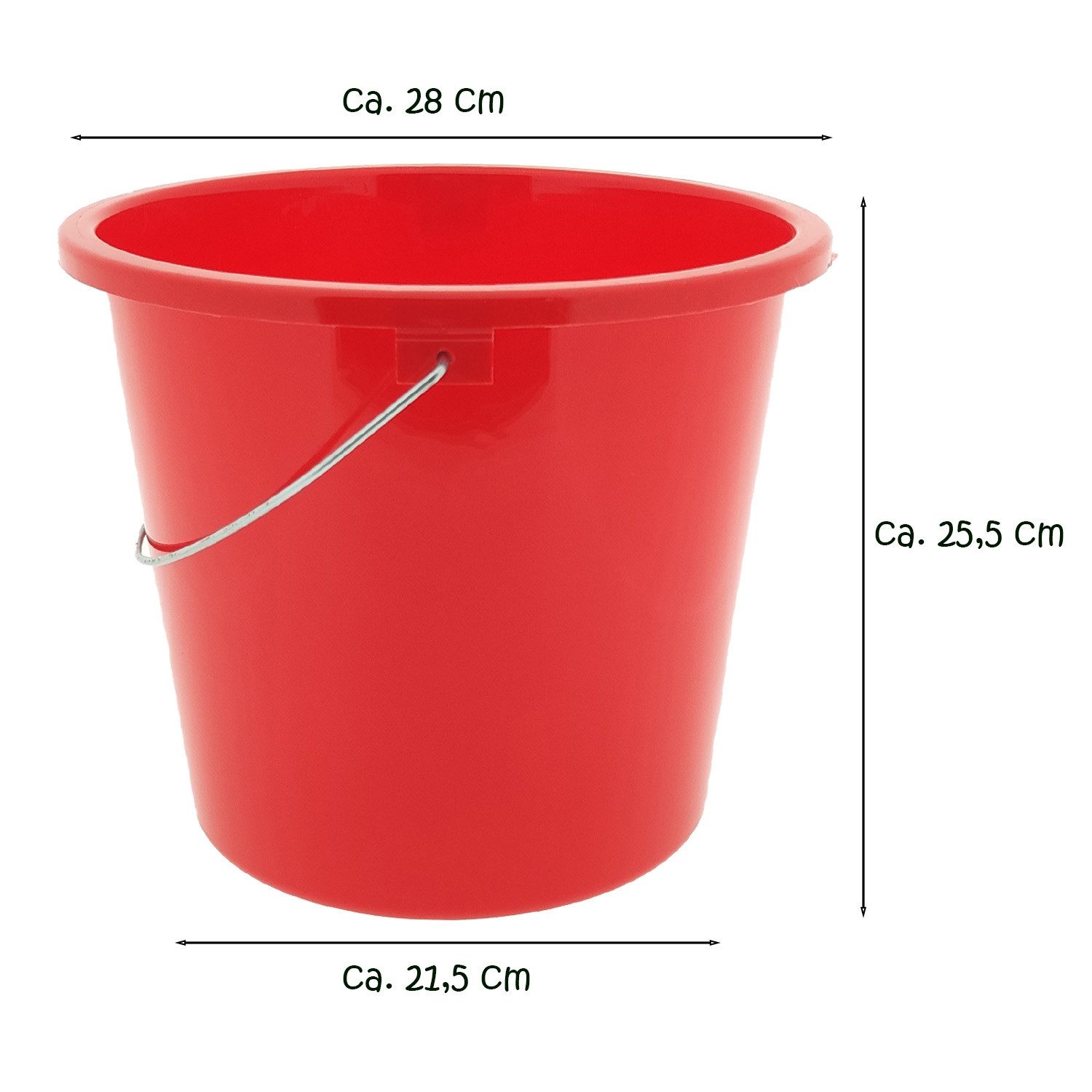 Centi Putzeimer Haushaltseimer Putzeimer Grau 10 Liter 1 Stück, (Reinigungsset, 1-tlg., Eimer, Metallbügel), Haushaltseimer Eimer 10l mit Metallbügel Putzeimer