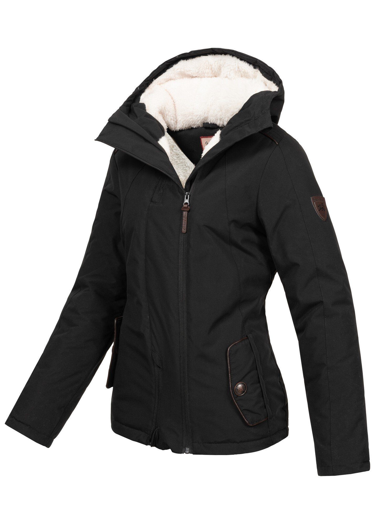 schwarz Teddyfell Brave Soul mit Damen, Josy Winterjacke für