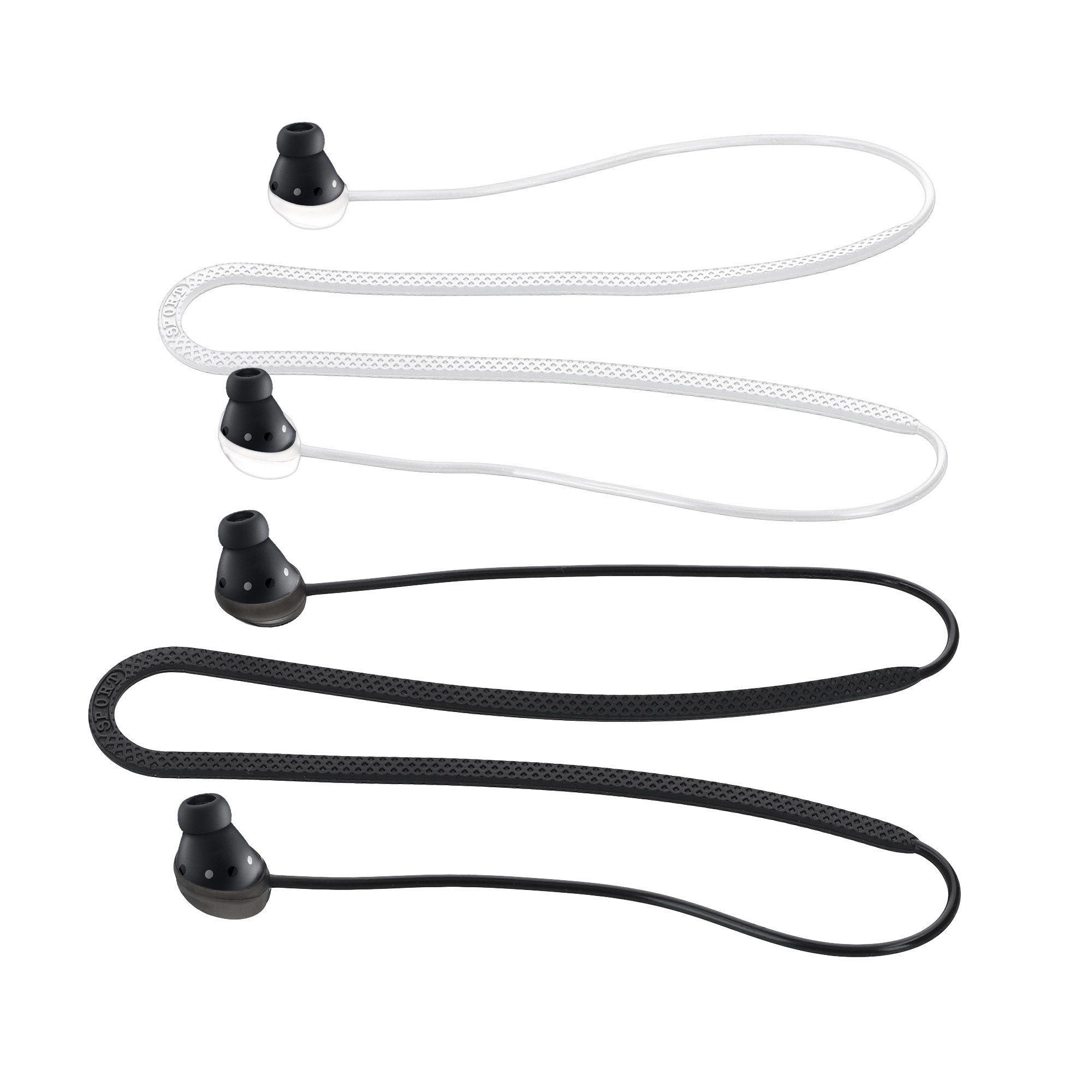 kwmobile 2x Halteband für Samsung Galaxy Buds Pro Headphones Headset-Halterung, (1-tlg., Kopfhörer Halter Band Strap in Schwarz Weiß)
