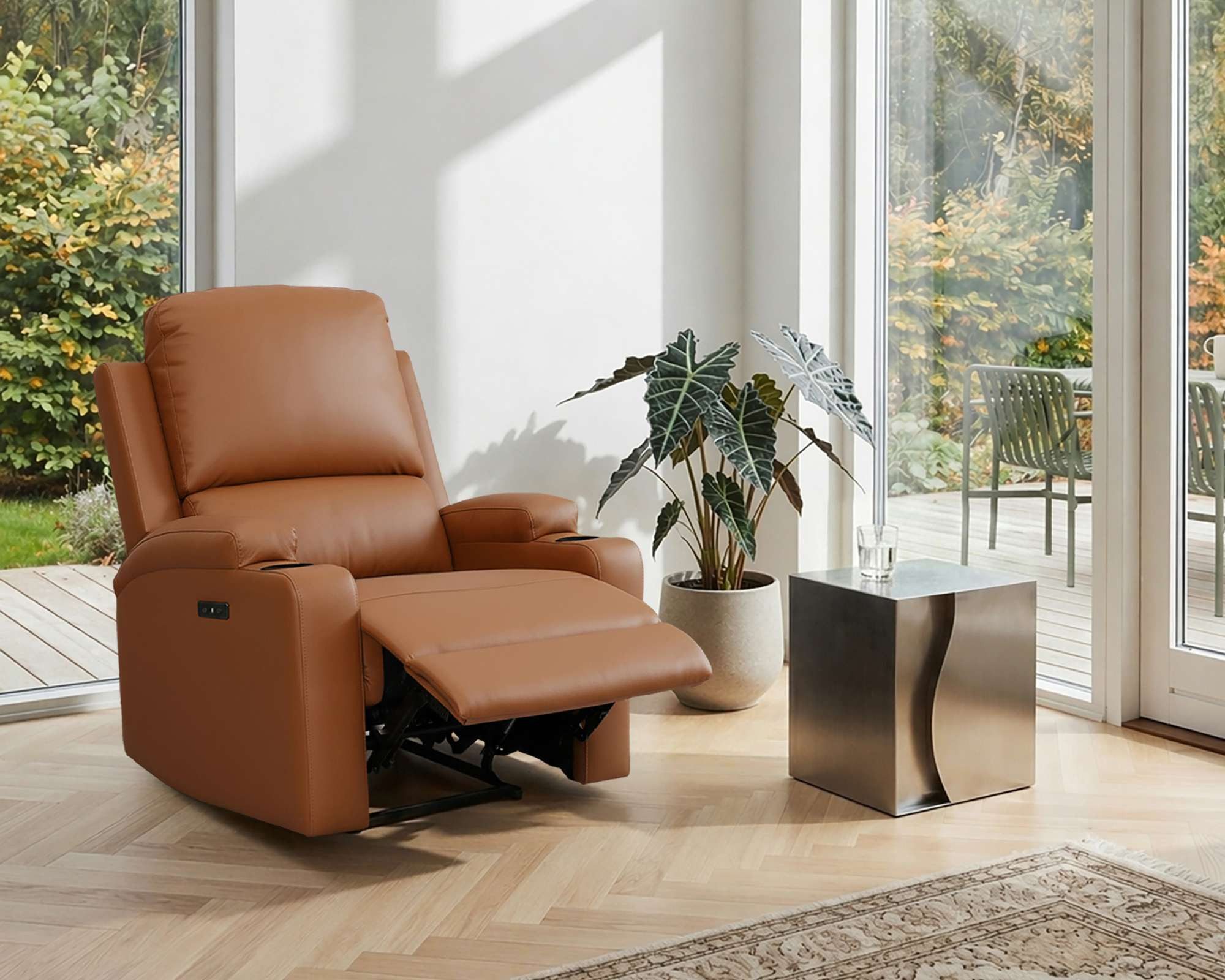 OTTO home Relaxsessel NAPORI Lederoptik, Kinosessel, Multimedia-Sessel, TV-Sessel mit manueller u elektrischer Relaxfunktion u. Getränkehalter
