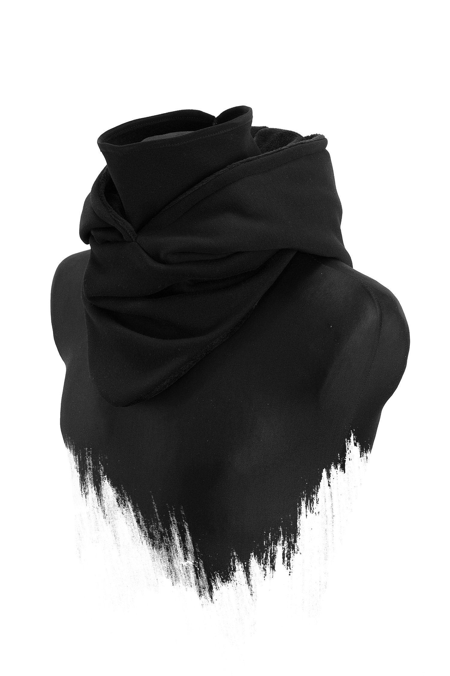Schal Hooded mit Manufaktur13 Out Kapuzenschal, Black integriertem Alpenfleece, Windbreaker Loop - Schal aus