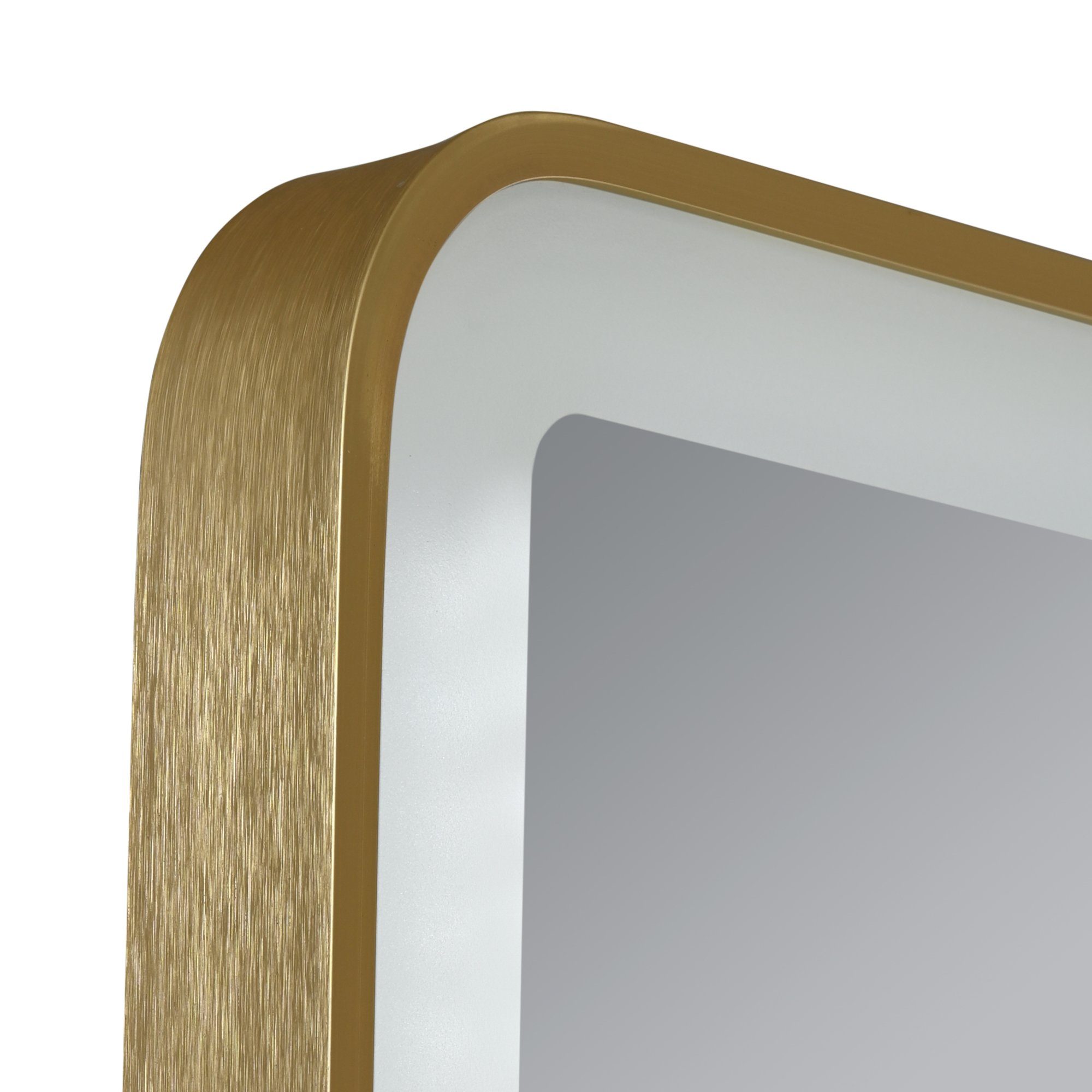 Badspiegel, mit pro.tec »Pescara« Goldfarben 120 x 70 50 cm Aluminiumrahmen LEDs