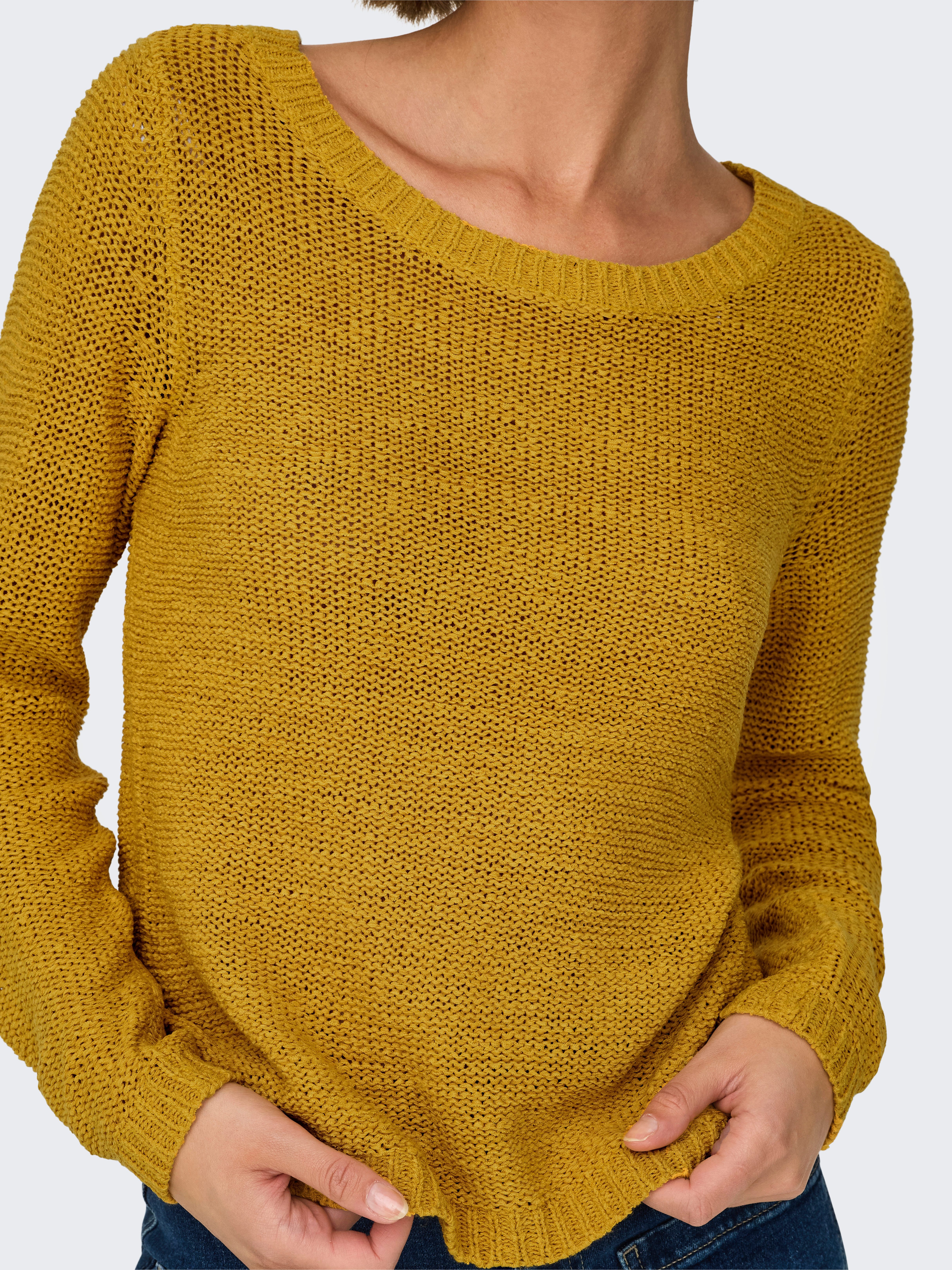 ONLY Strickpullover ONLGEENA XO L/S PULLOVER KNT NOOS Materialmix, regular fit