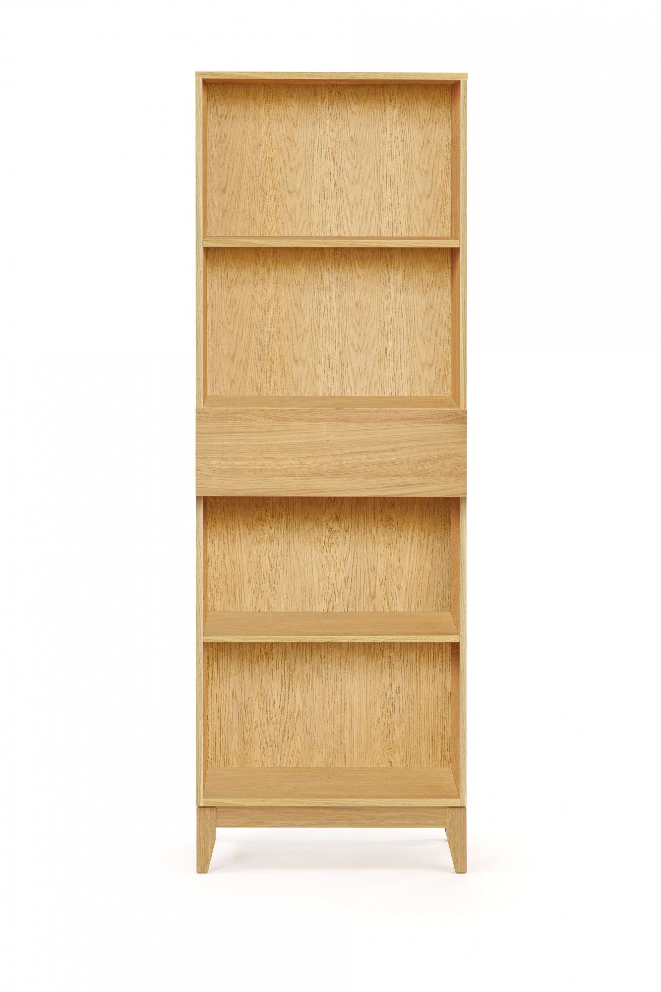Woodman Bücherregal Elinee, aus Eichenfurnier angesagten skandinavischen Look, im