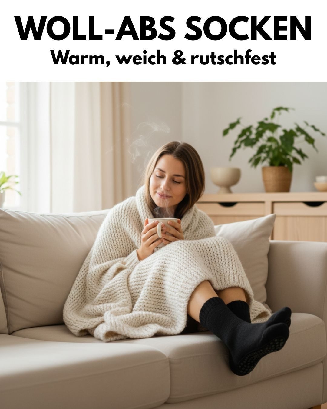 sockenkauf24 ABS-Socken Antirutschsocken warme Stoppersocken mit Wolle Vollfrottee (Farbmix, 6-Paar, 47-50) mit Komfortbund für Damen & Herren - 21463