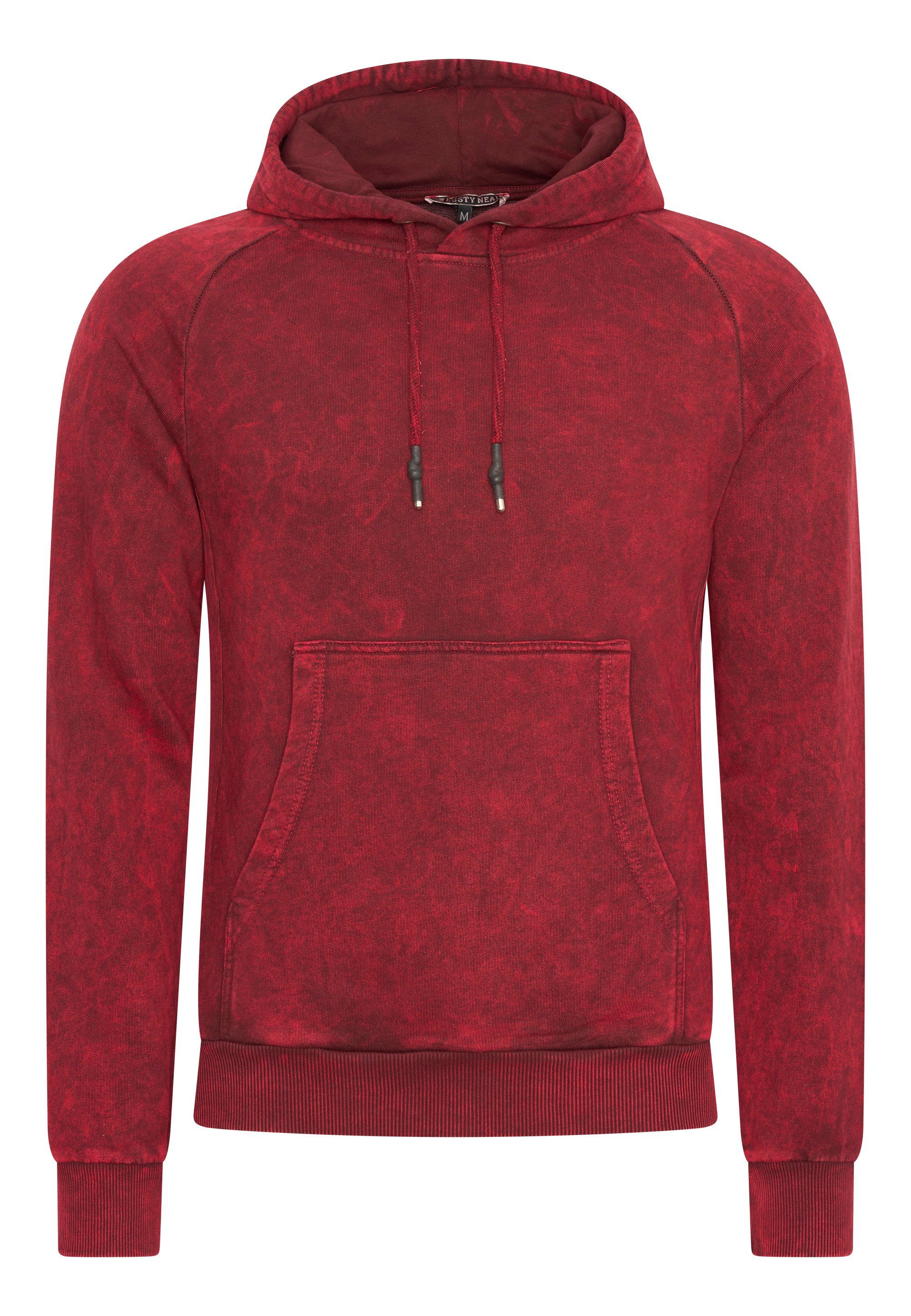 Neal Design Kapuzensweatshirt in rot verwaschenem Rusty