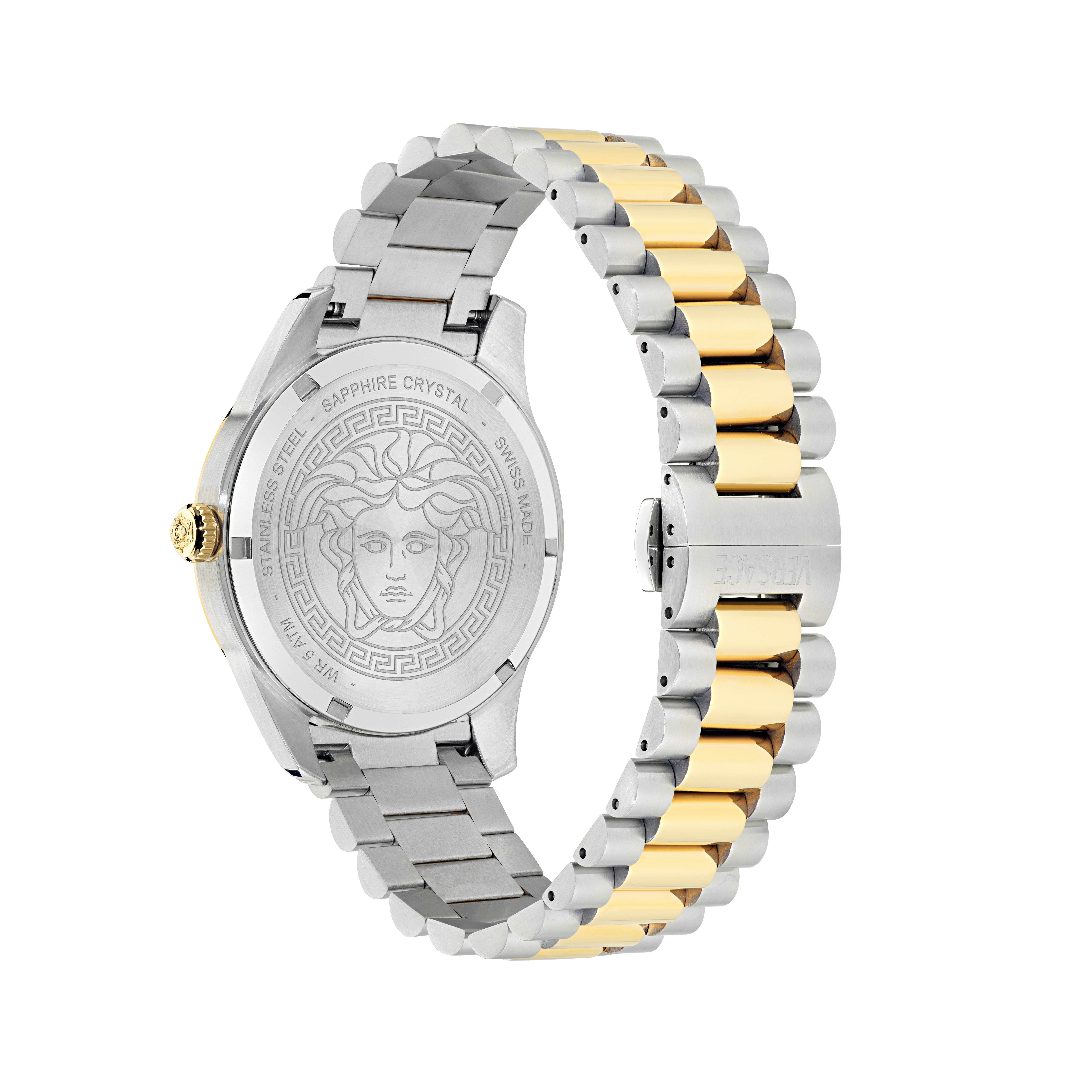 Versace Quarzuhr APODIS VE0U00225, Armbanduhr, Herrenuhr, Swiss Made, Edelstahlarmband, analog, GMT