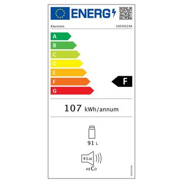 Klarstein Getränkekühlschrank CO2-AlleinversorgerS 10030524A, 83 cm hoch, 47 cm breit