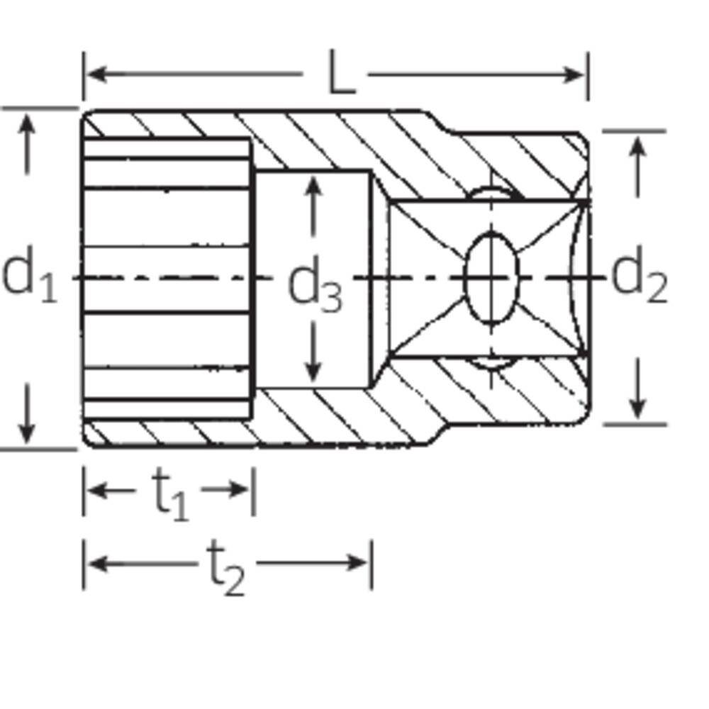 Stahlwille Steckschlüssel Steckschlüsseleinsatz 13 SW 1/4″ mm