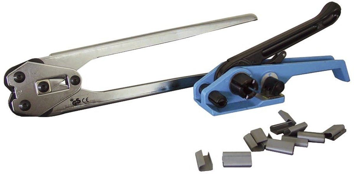 Willy Heckmann Versandkarton Handspannapparat für Umreifungsbänder blau