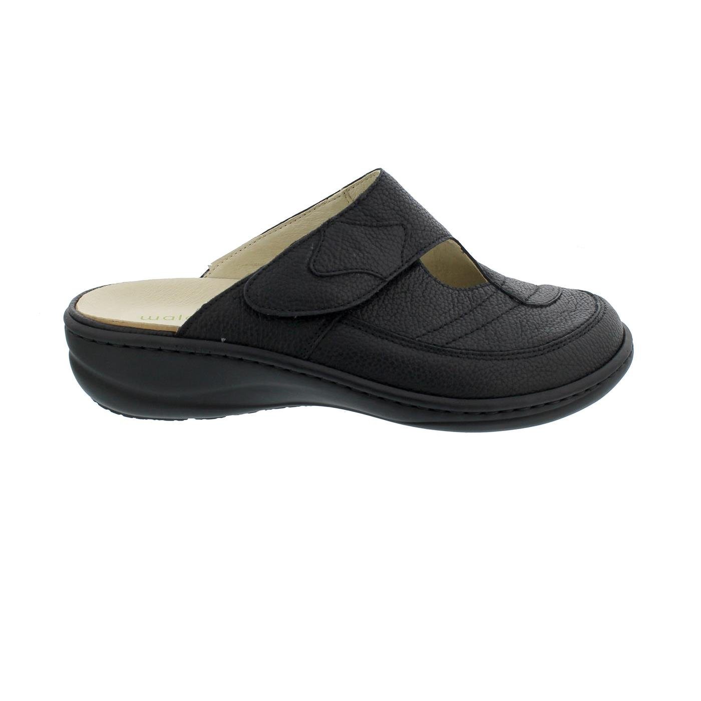 Waldläufer Heria Clog, Pigalle (Glattleder), schwarz, Klettverschluss, Clog