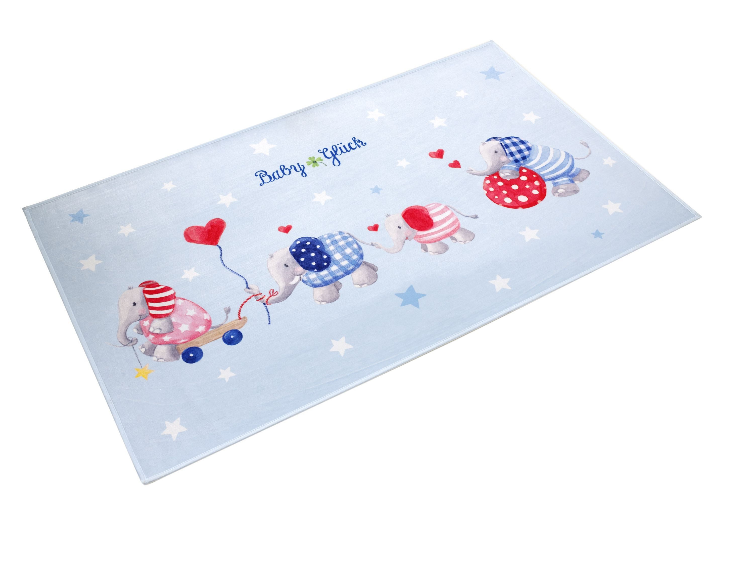 Babyglück Kinderteppich Baby Glück blau 100x160cm, rechteckig