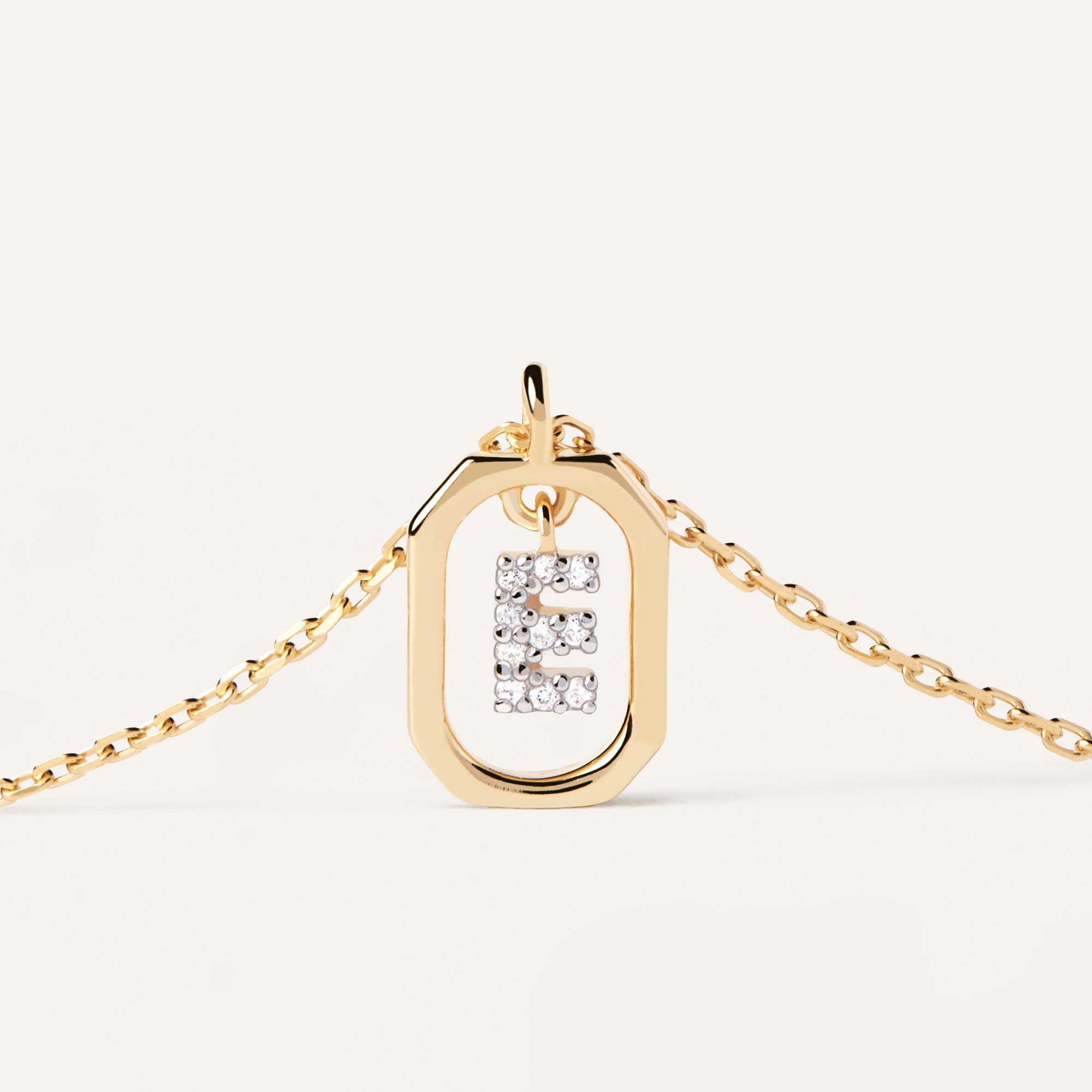 PDPAOLA mit Kette Letters Mini Buchstabe P D Anhänger gold Paola Namenskette Halskette