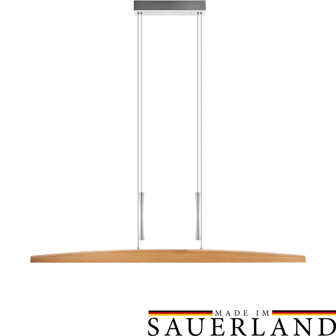 HerzBlut LED-Hängeleuchte Arco LED Ober- und Unterlicht, Alu LED-Leiste Acryl satiniert, wechselbar
