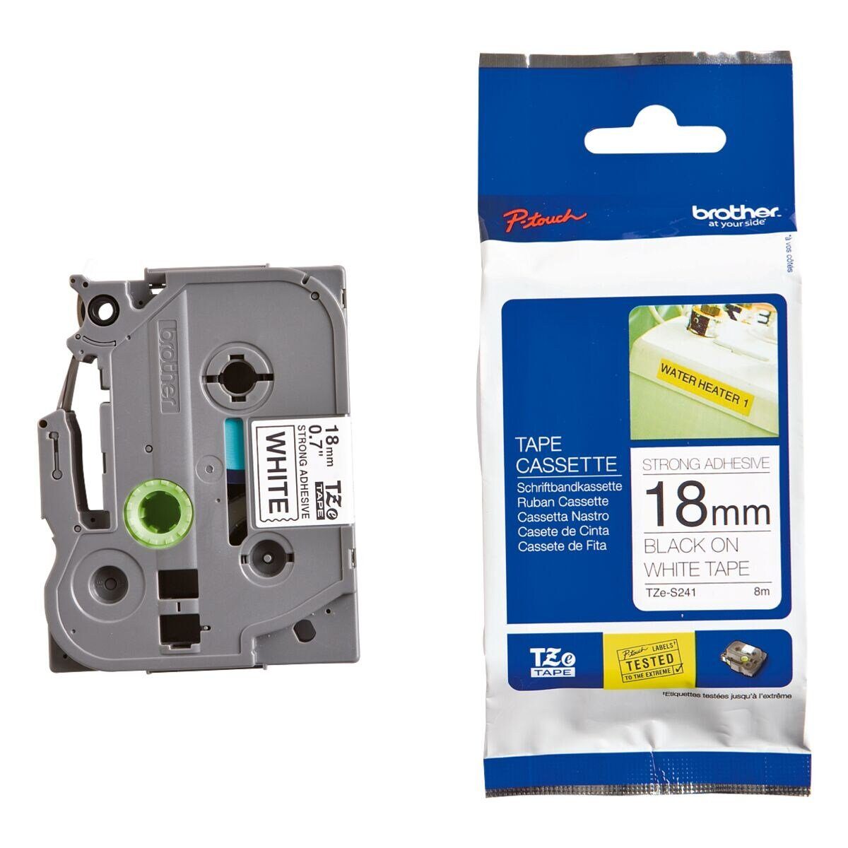 Brother Beschriftungsband TZe-S641, TZe-S241, 18,00 mm x 8,00 m, laminiert
