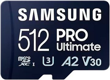 Samsung PRO Ultimate MicroSD UHS-I 512 GB Speicherkarte (512 GB, Video Speed Class 30 (V30)/UHS Speed Class 3 (U3), 200 MB/s Lesegeschwindigkeit)