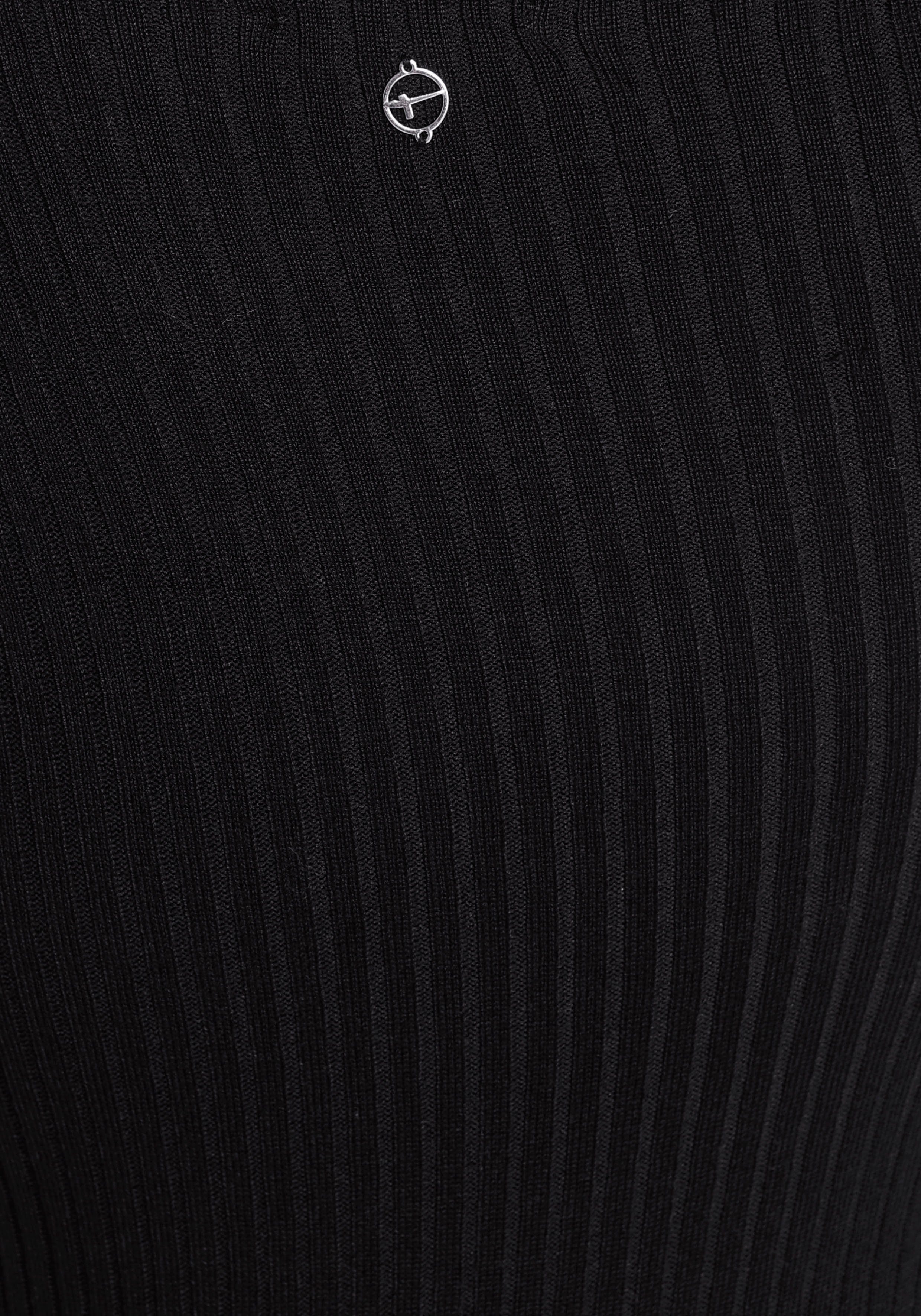 Tamaris Strickkleid mit trendy Karree-Ausschnitt schwarz
