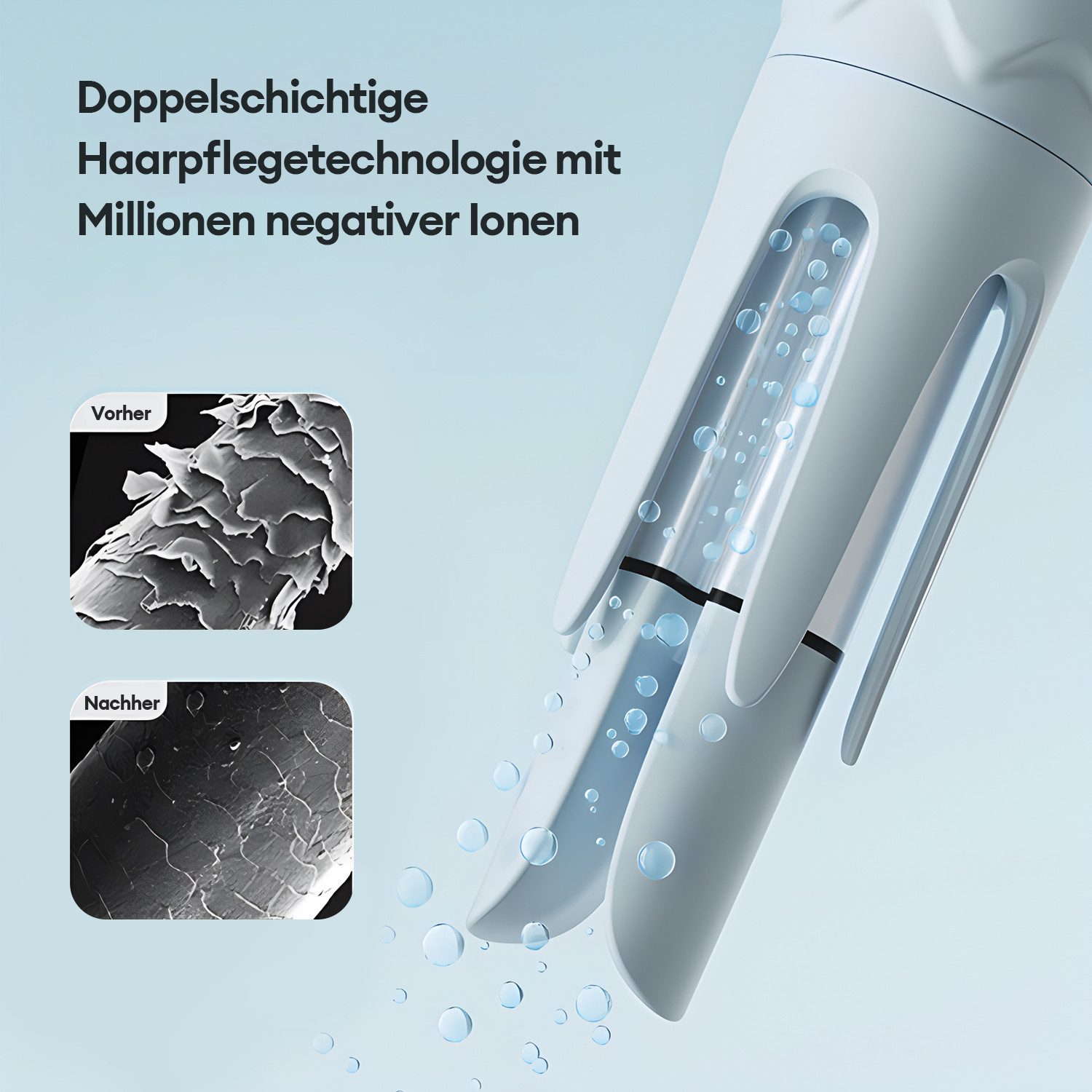 CkeyiN Pro Lockenstab Automatisch,36mm Lockenstab Große Locken,4 Temperatur, Keramik, 30s Aufheizen,mit Ionen & Anti-Verbrennung Tempera,Bidirektional