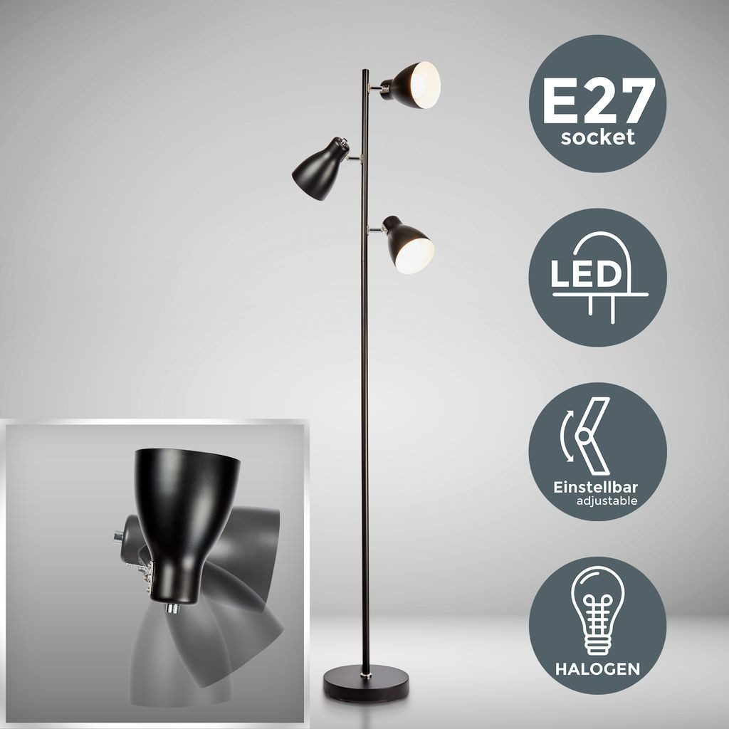 B.K.Licht Stehlampe BKL1195, ohne Leuchtmittel