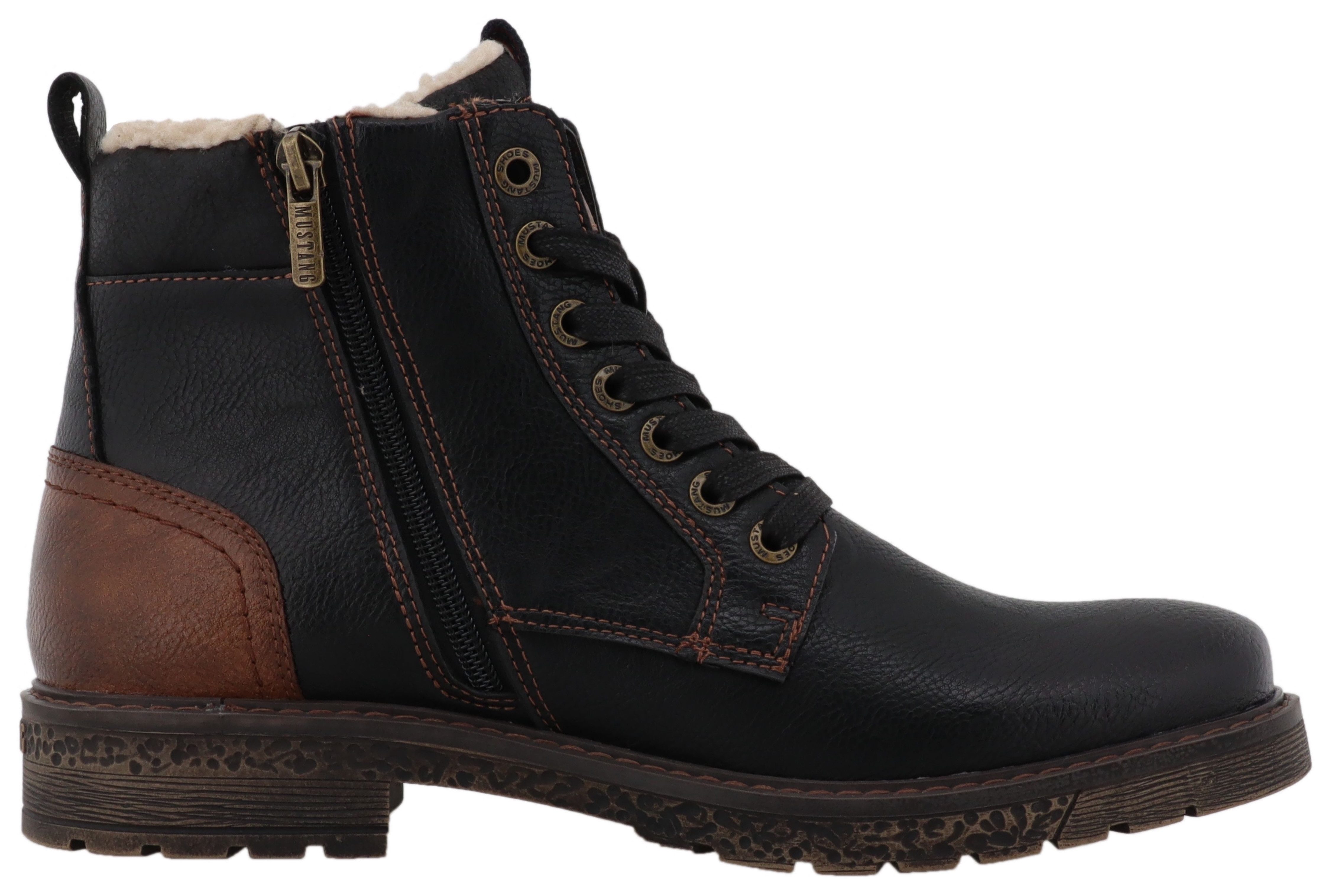 Mustang Shoes Midor Winterstiefelette Schnürstiefel, Winterstiefel mit Warmfutter