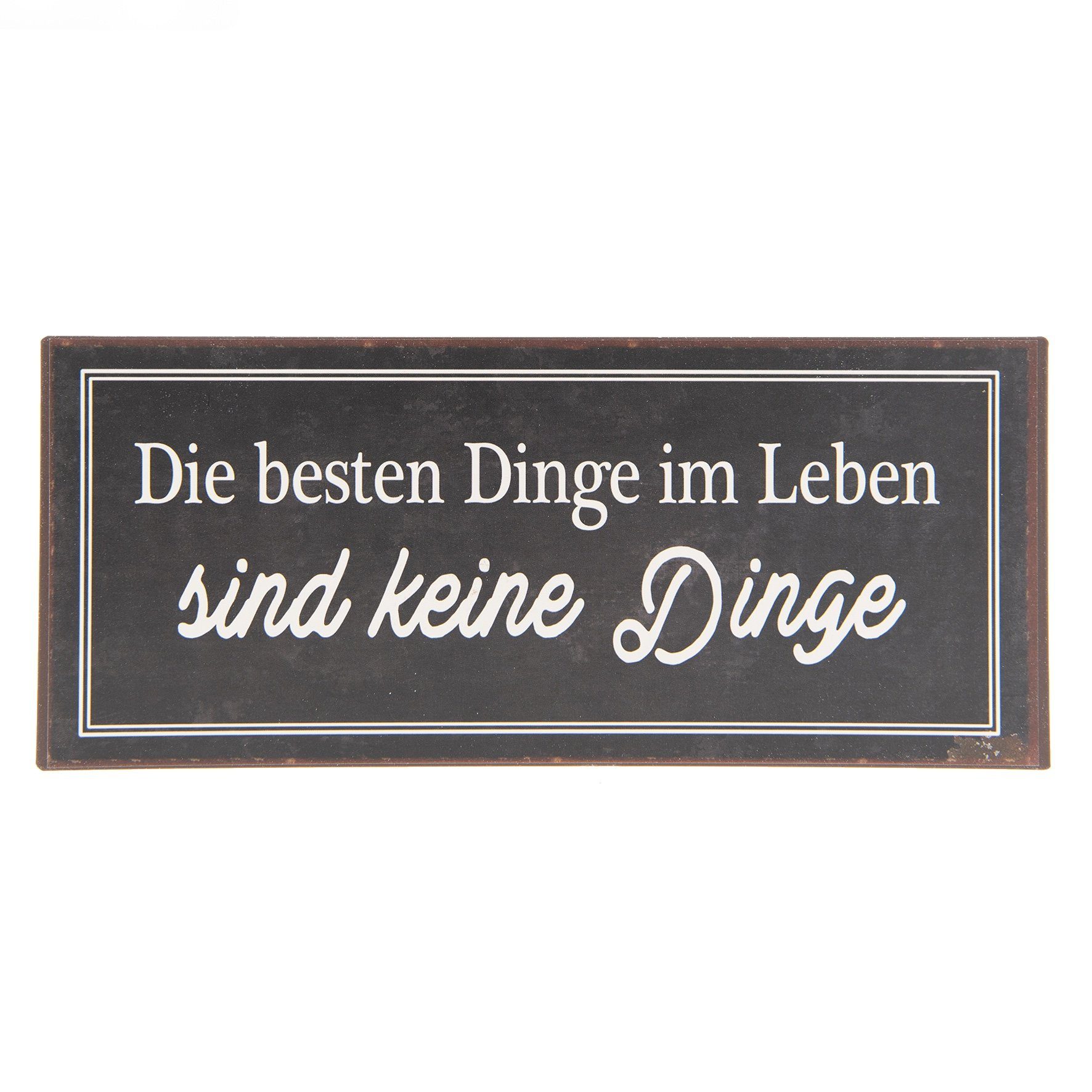 Clayre & Eef Wandbild, Sprüche, Vintage Retro Metallschild mit Zitat