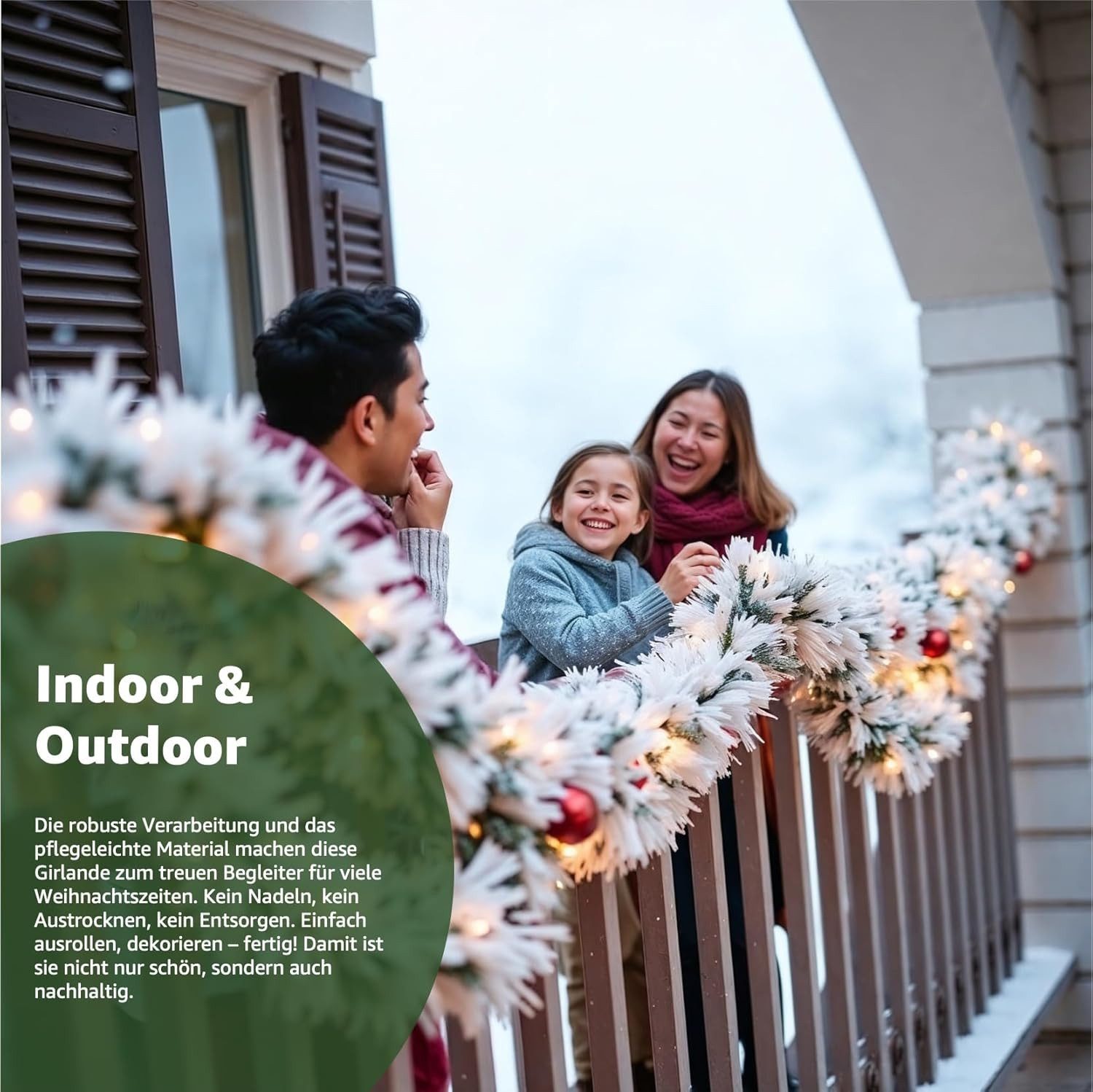 Kunstgirlande Weihnachtsgirlande 10 Meter - Dekogirlande Weihnachten Deko, Weihnachtswunder®, Flexibel einsetzbar / Einfach zu formen